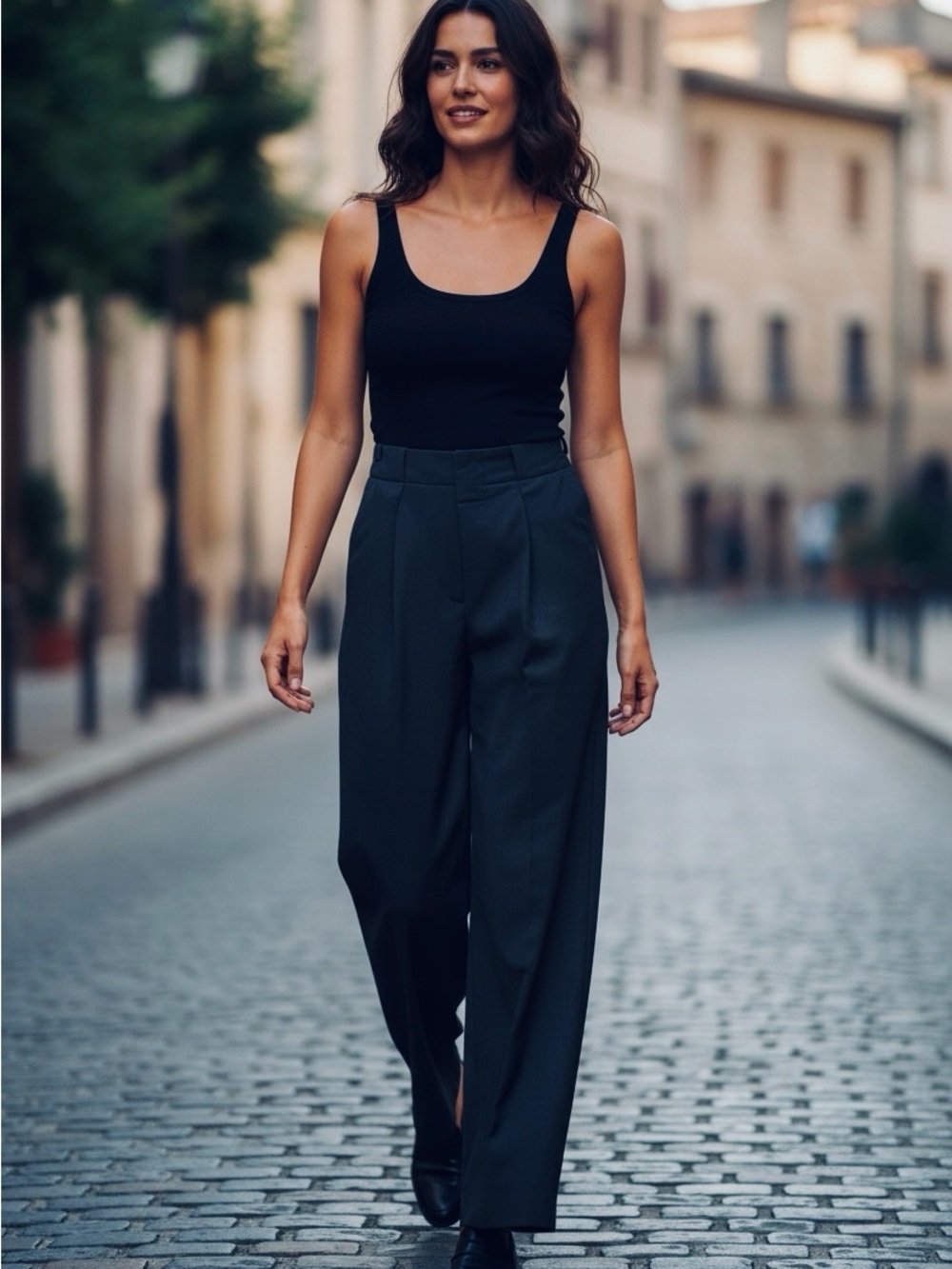 NWT Commense Black Plain Pockets Straight Pants Size Medium